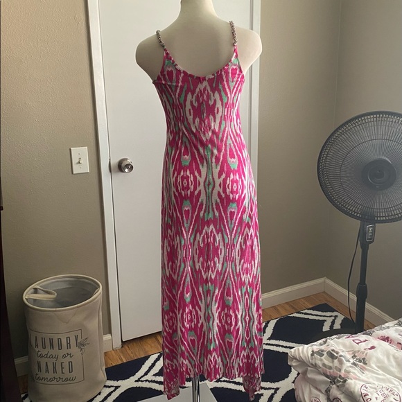 Pink Maxi Dress with Rhinstones - Picture 3 of 5